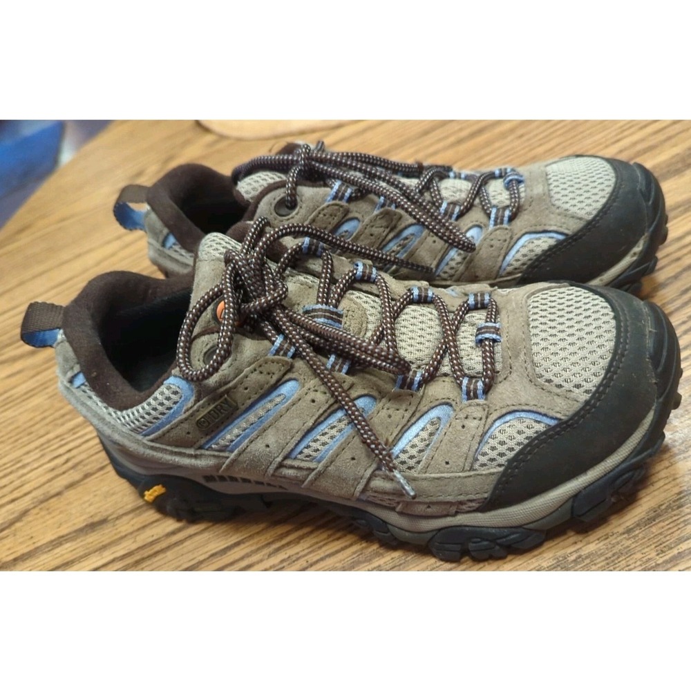 Merrell Brown and Light Blue Women's Athletic Hiking Shoes